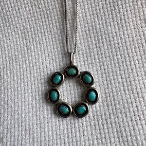 Sterling Silver and Turquoise Pendant Necklace
